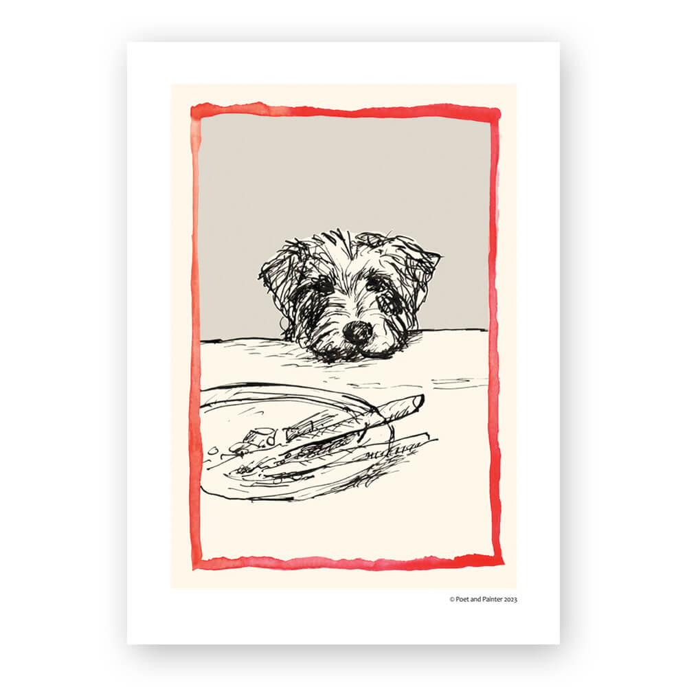 Poet and Painter ‘Dog with Plate' Art Print A3